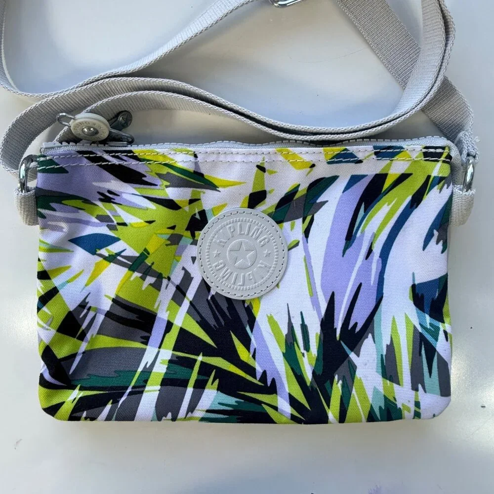 Kipling Crossbody Bag Compact Adjustable Strap Multicolor Lightweight Printed Ny